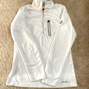 Eddie Bauer Women’s fleece quarter zip  size S, white